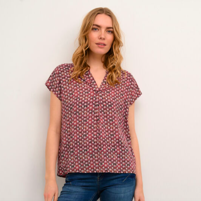 CR - Tia cap-sleeve blouse