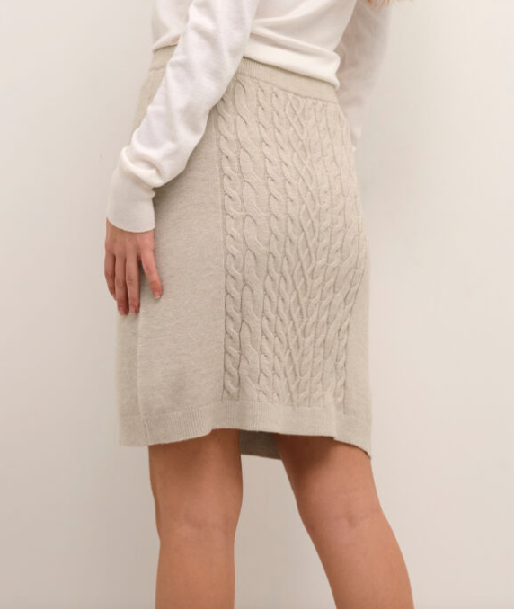 CR Dela knit skirt oat melange