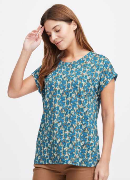 FR - Vera tee - brilliant blue AOP