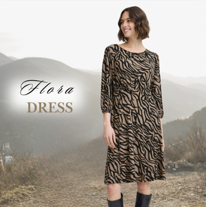 FR - Flora walnut print dress