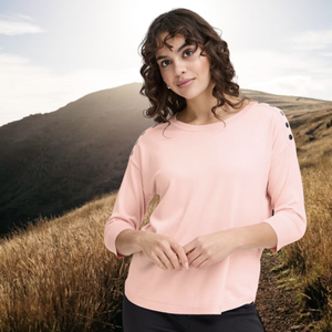 FR - Curved hem pullover - soft pink