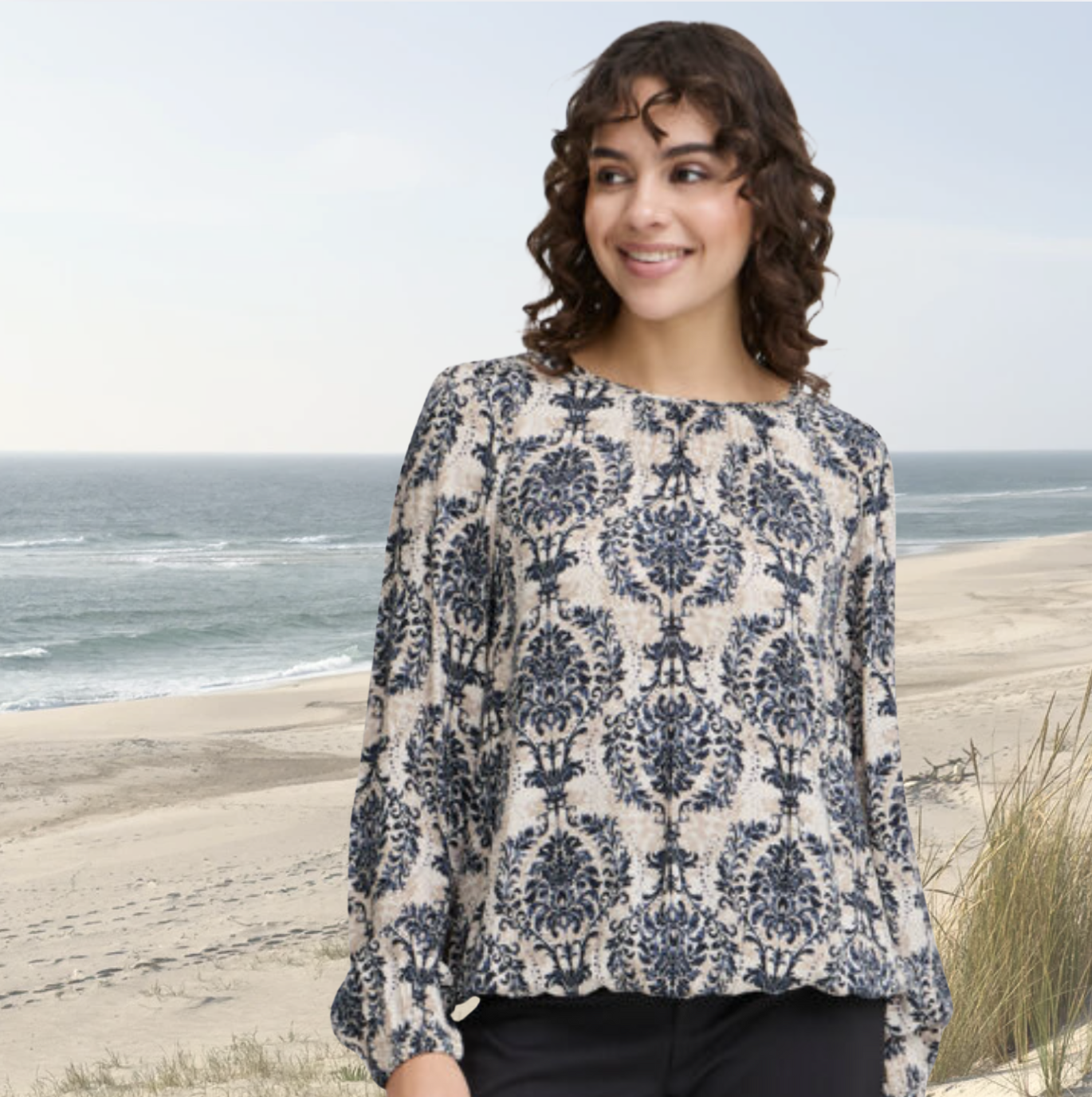 FR - Flowy blouse - Delft print