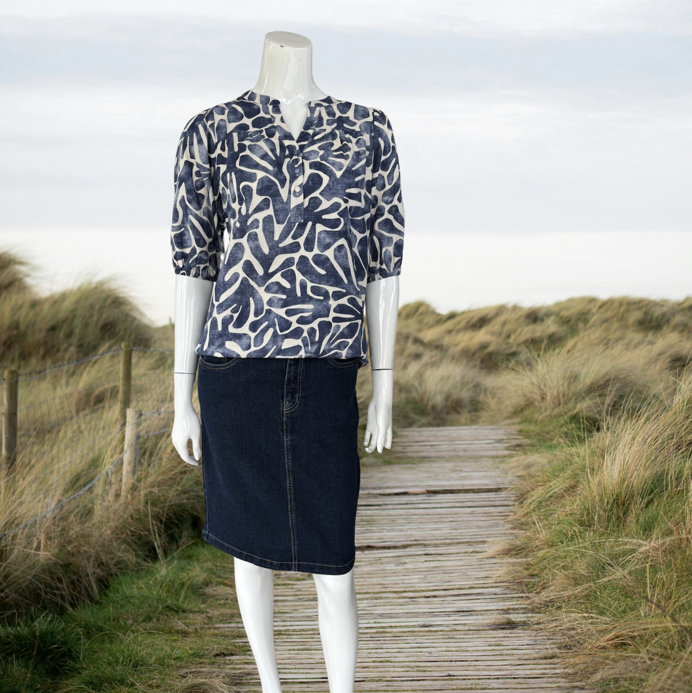 FR - Maddie blouse - blue print