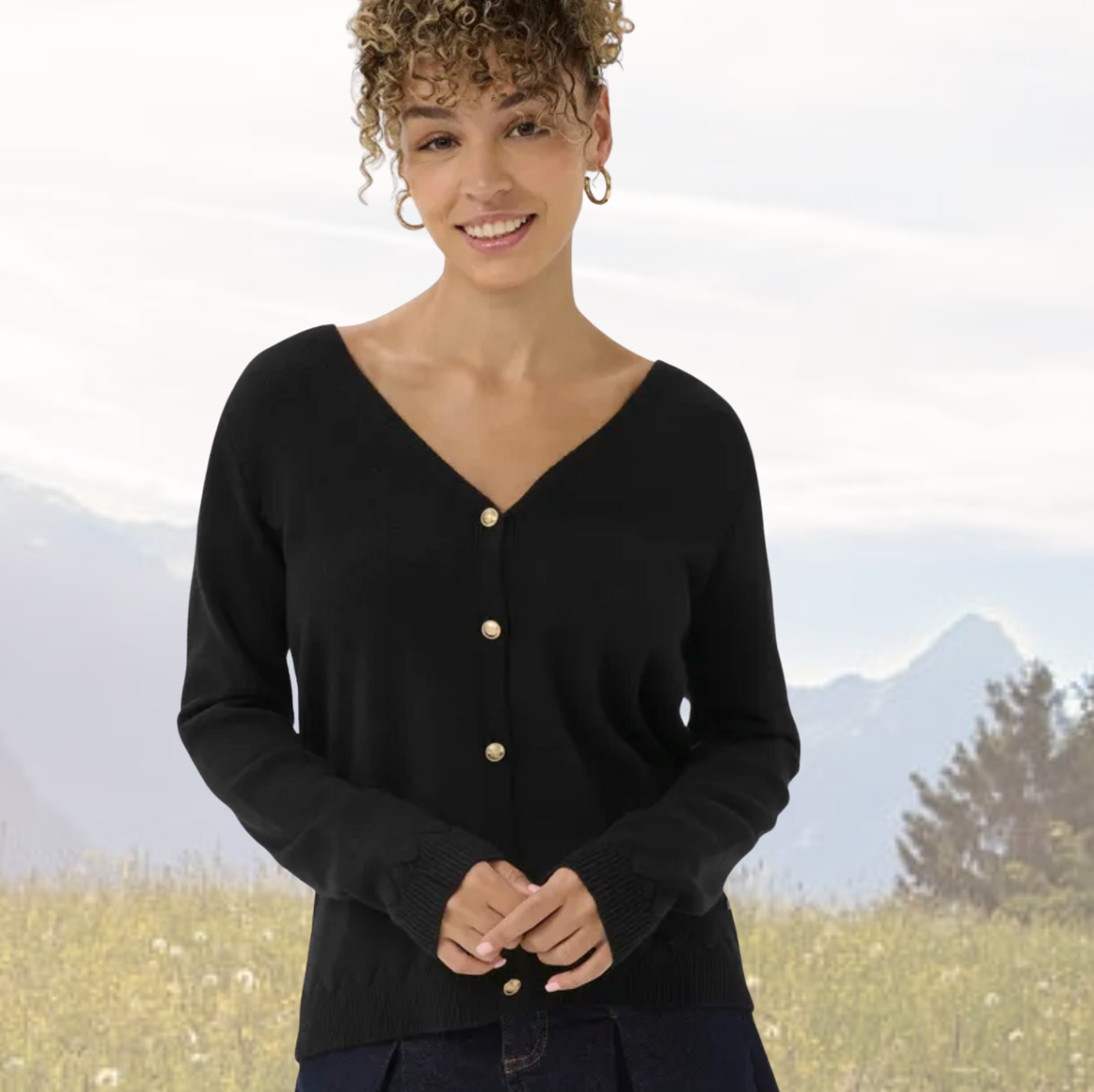 CR - Dela romantic cardigan - black