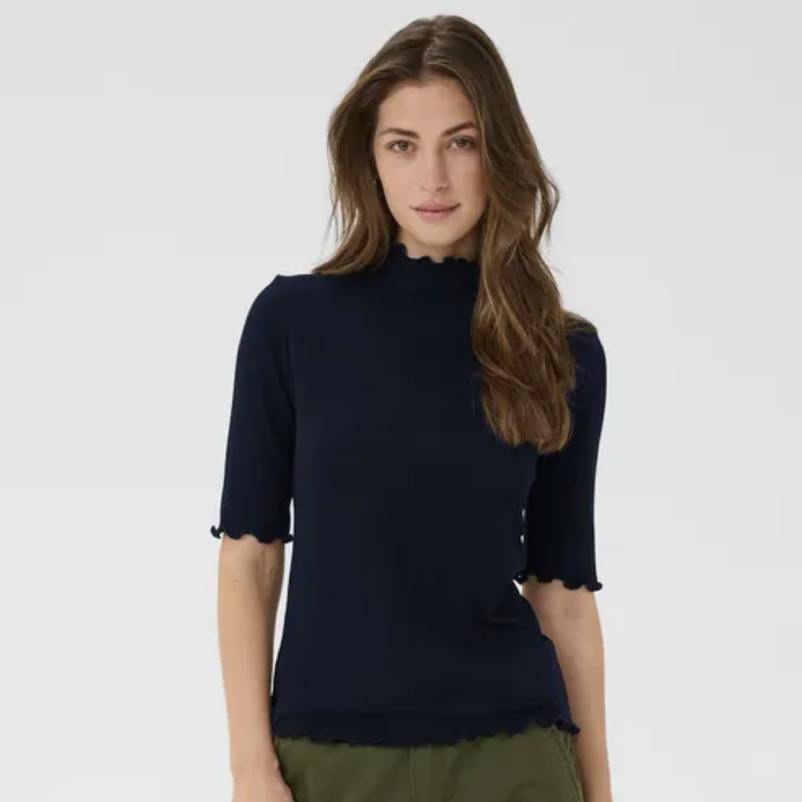 CR - Ribba turtleneck tee - black