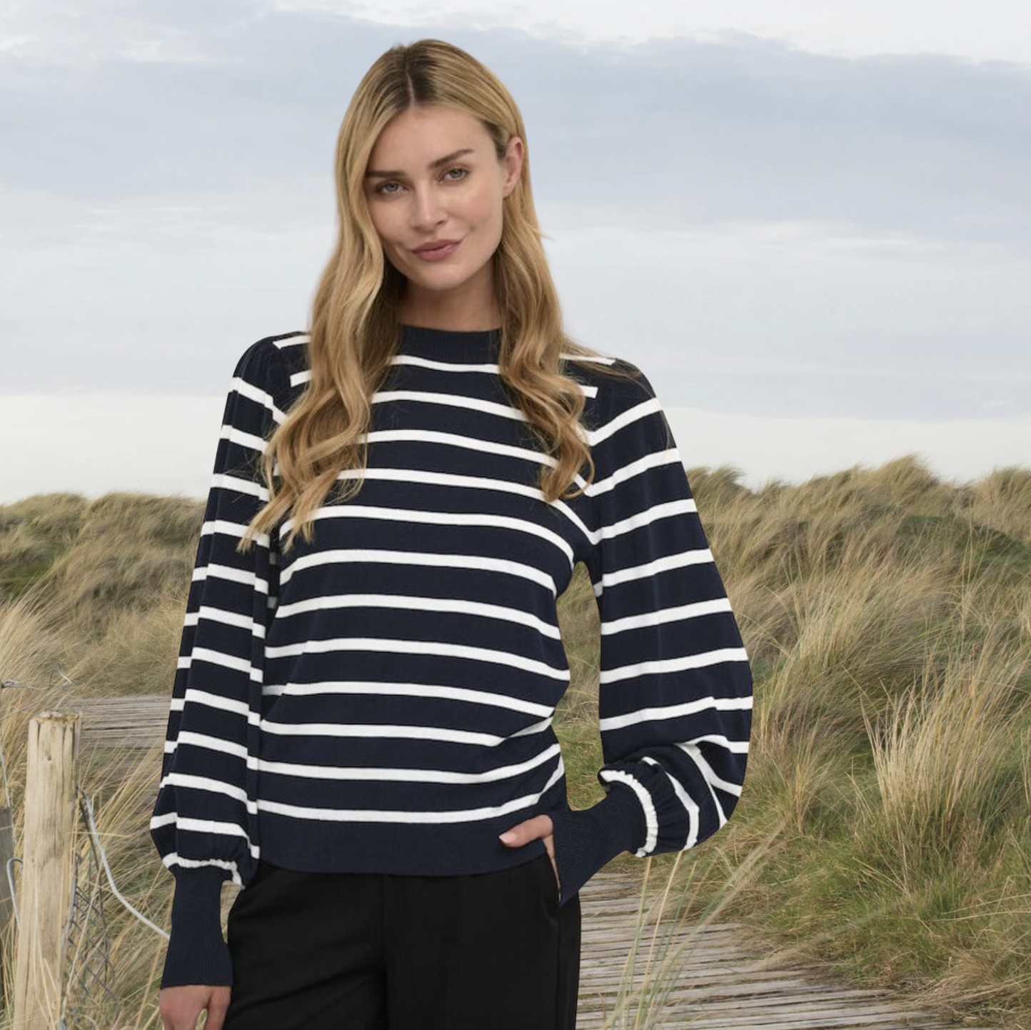 KA - Lizzy striped pullover - navy/chalk