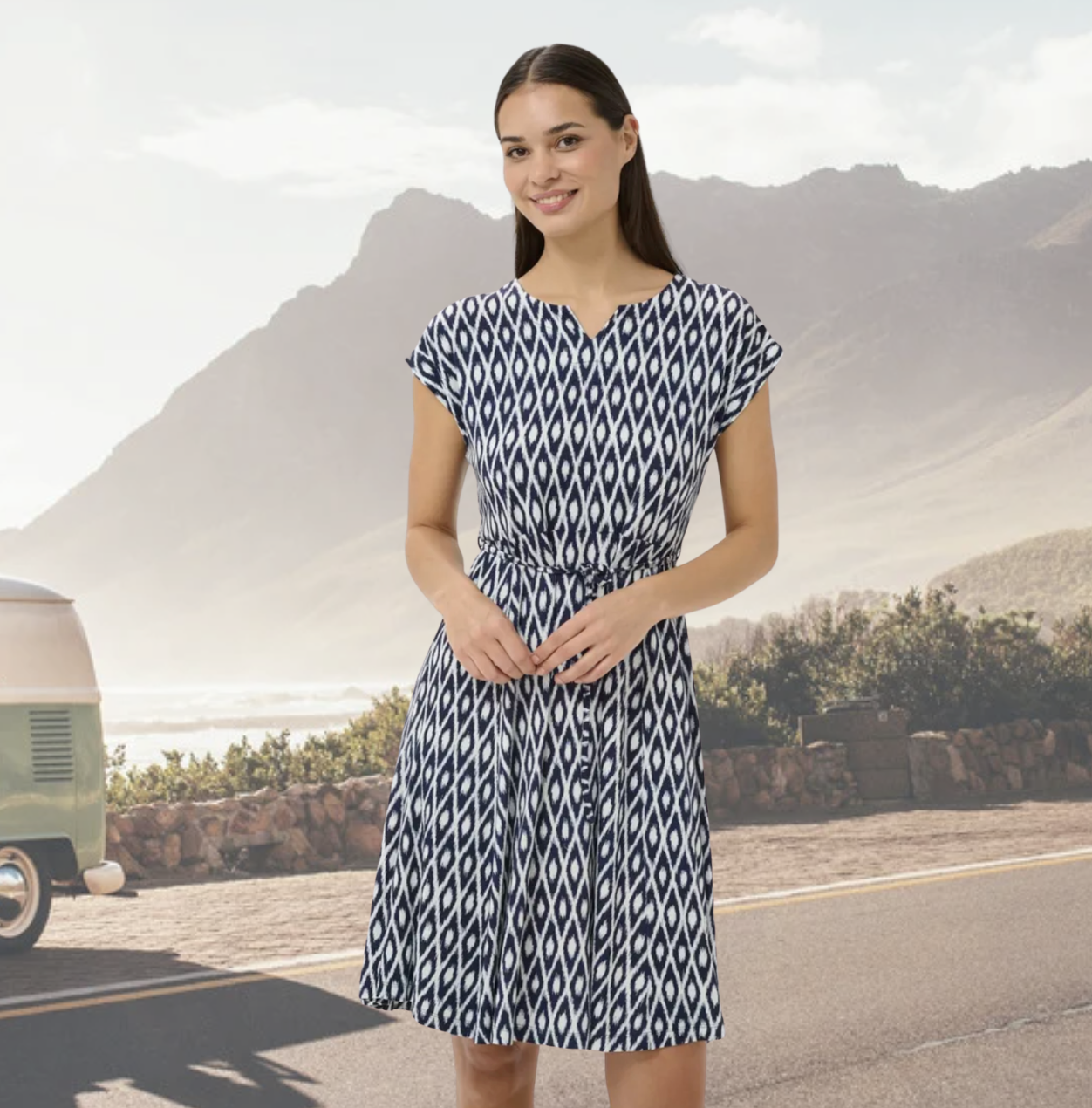 KA - Bella dress - midnight/chalk print