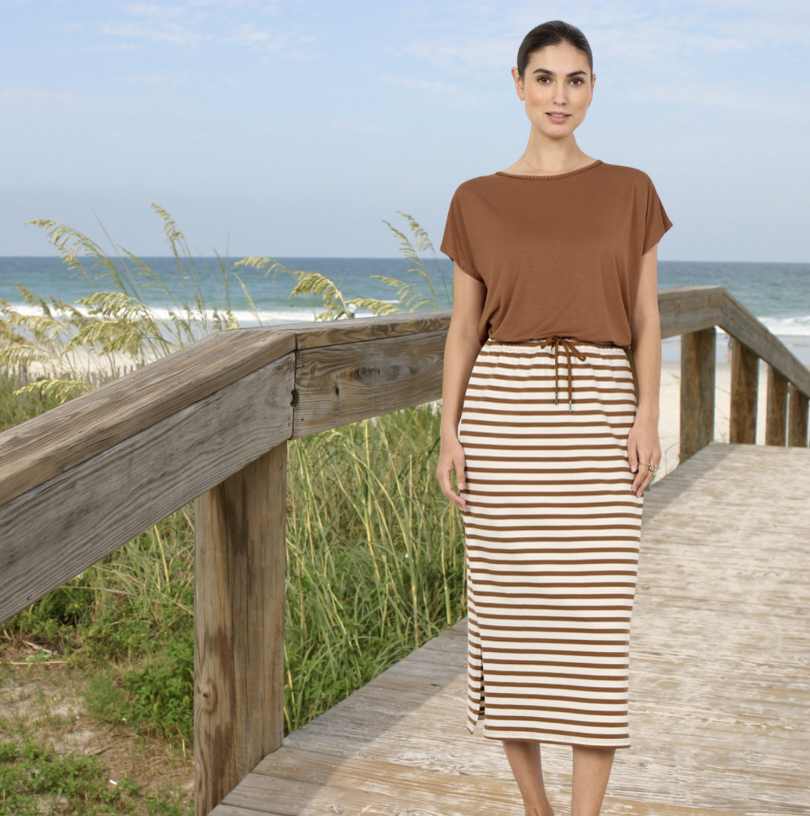 SC - Fidelia skirt - toffee stripe