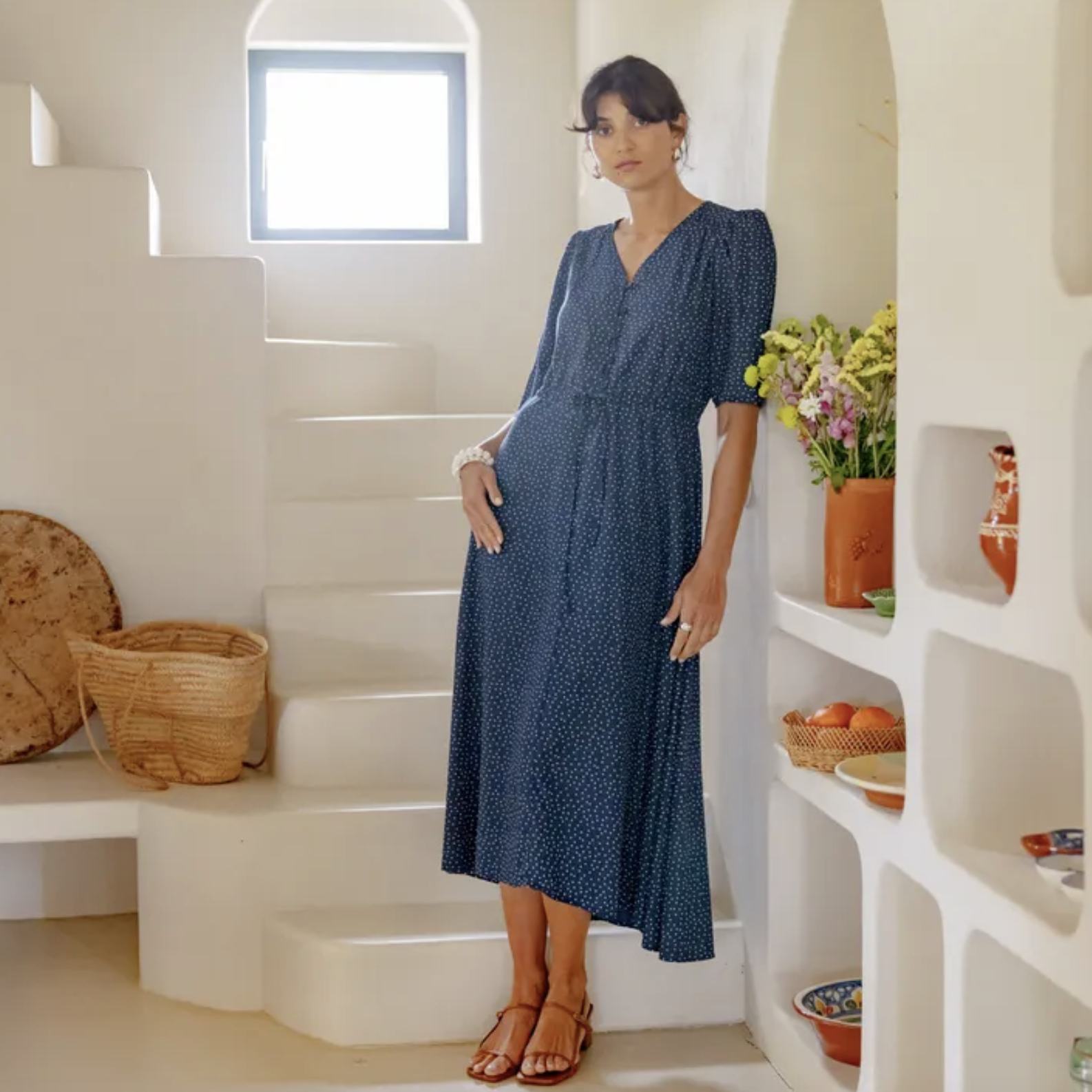 FR - Laya dress - navy dot