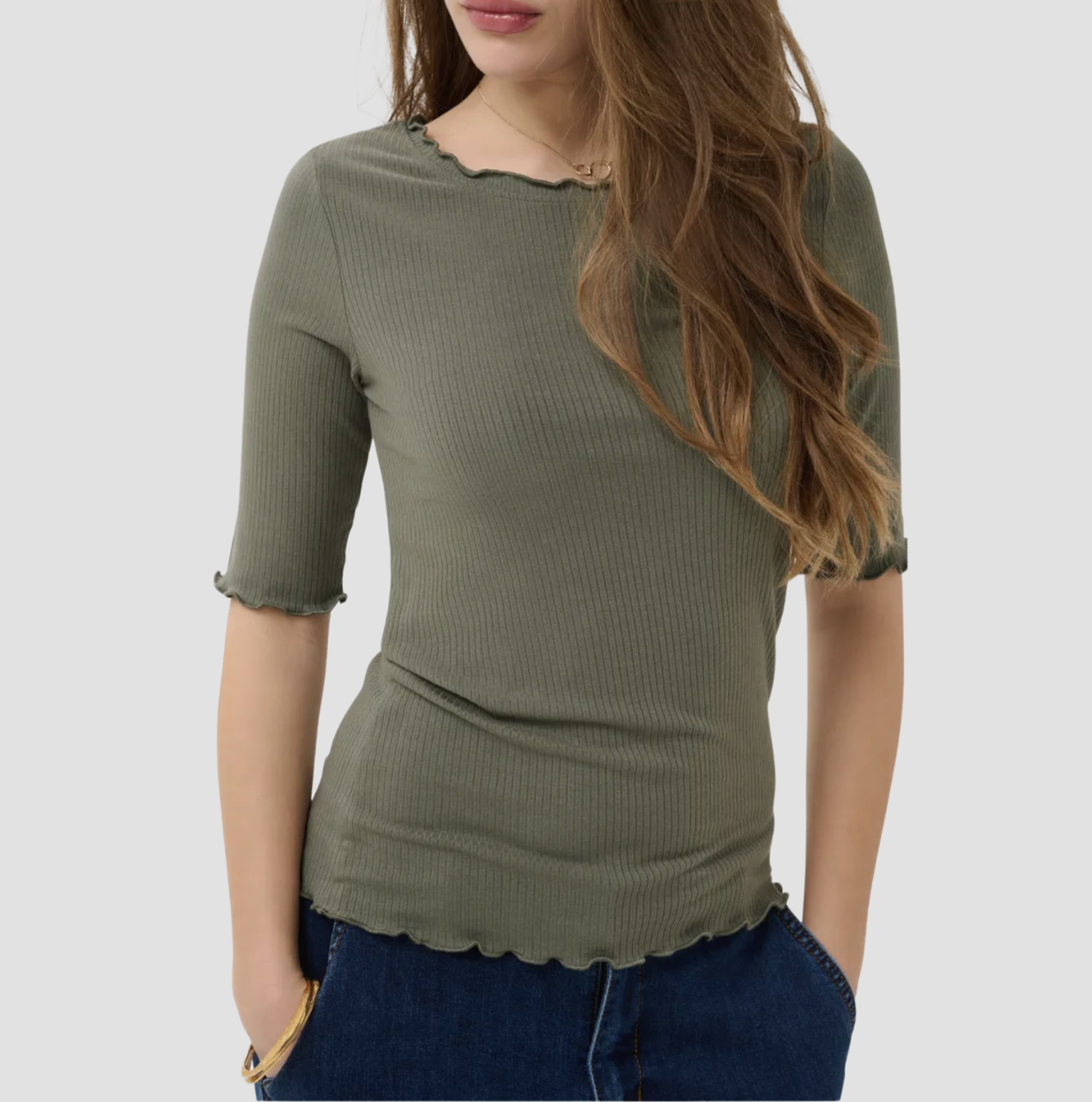 CR - Ribba tee - mulled basil