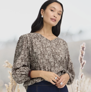 FR - Ariana v-neck blouse - floral paisley