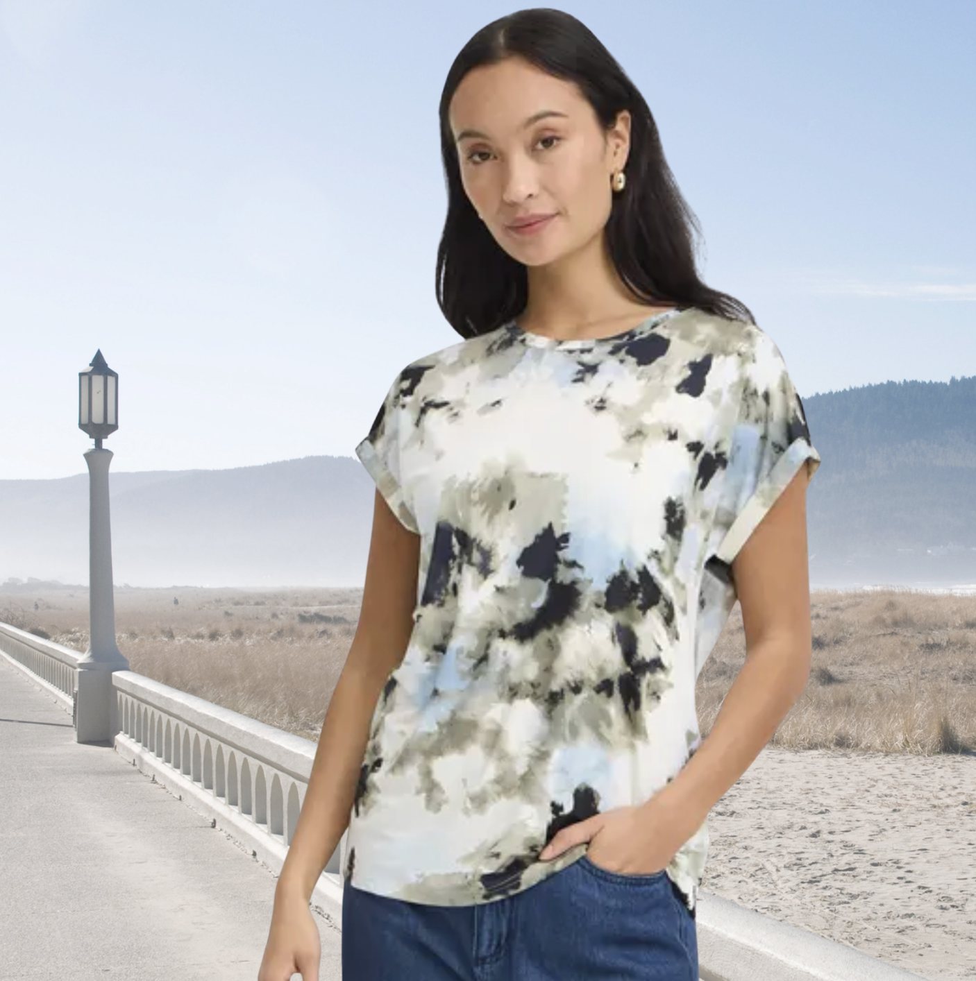 Vera tee- jade watercolour
