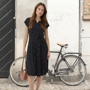 KA - Bella jersey dress - black/chalk dot