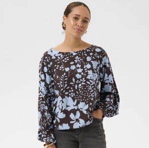 KA - Nadira blouse - coffee bean/blue