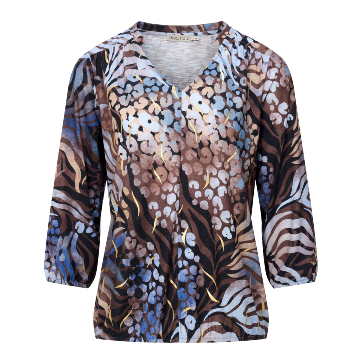 DS - Ploom top - indigo/brown mix