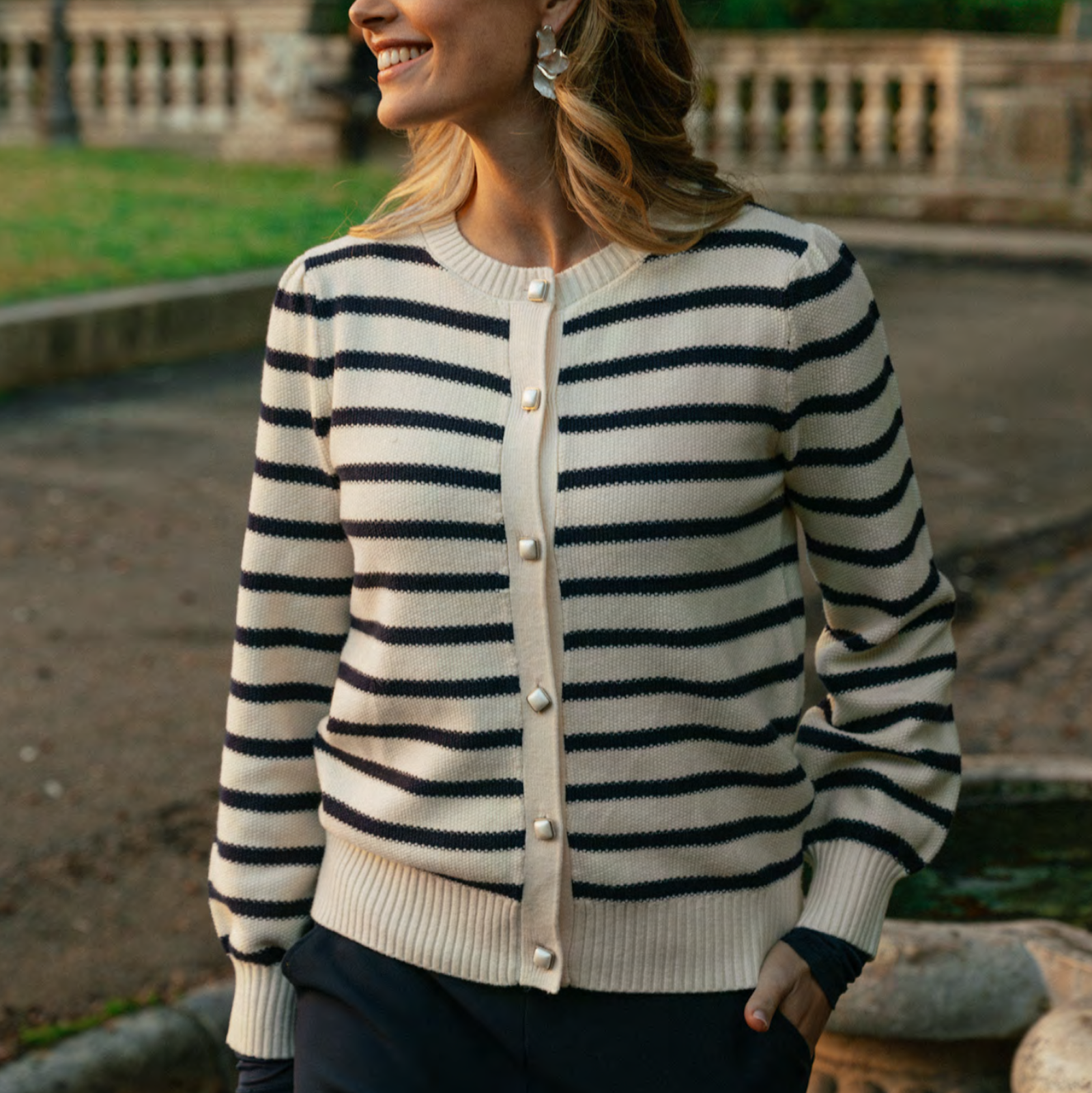 CS - Aimy knit cardigan - indigo stripe