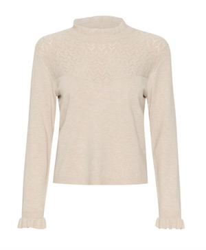 CR - Villea knit top - oat melange