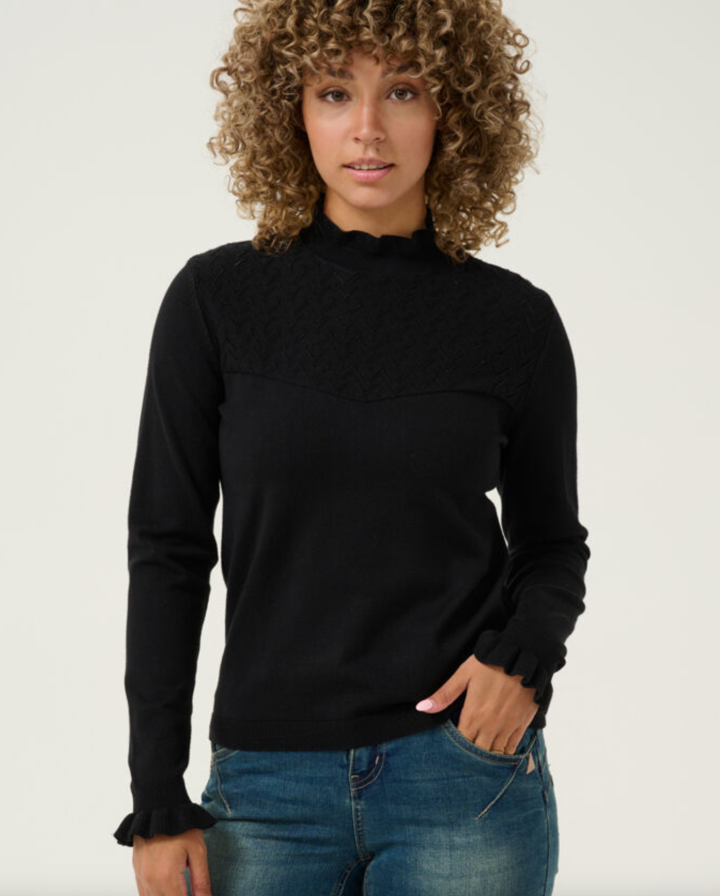 CR - Villea knit top - black