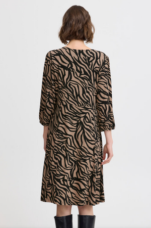 FR - Flora walnut print dress