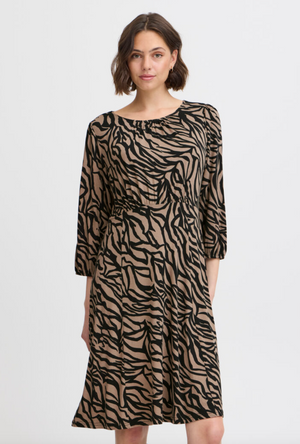 FR - Flora walnut print dress