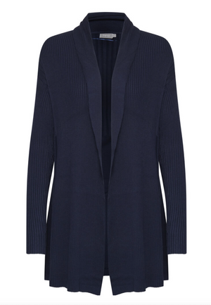 FR - cardigan w/pleated back - navy