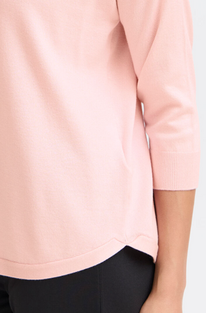 FR - Curved hem pullover - soft pink