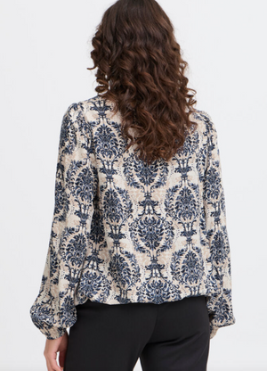 FR - Flowy blouse - Delft print