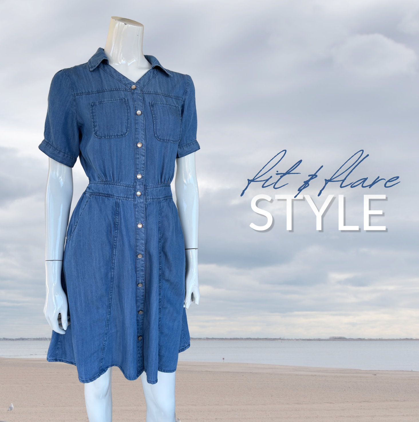 PZ -  fit & flare denim dress