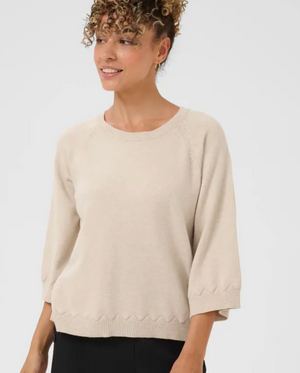 CR - Dela 3/4 sleeve pullover - oat melange