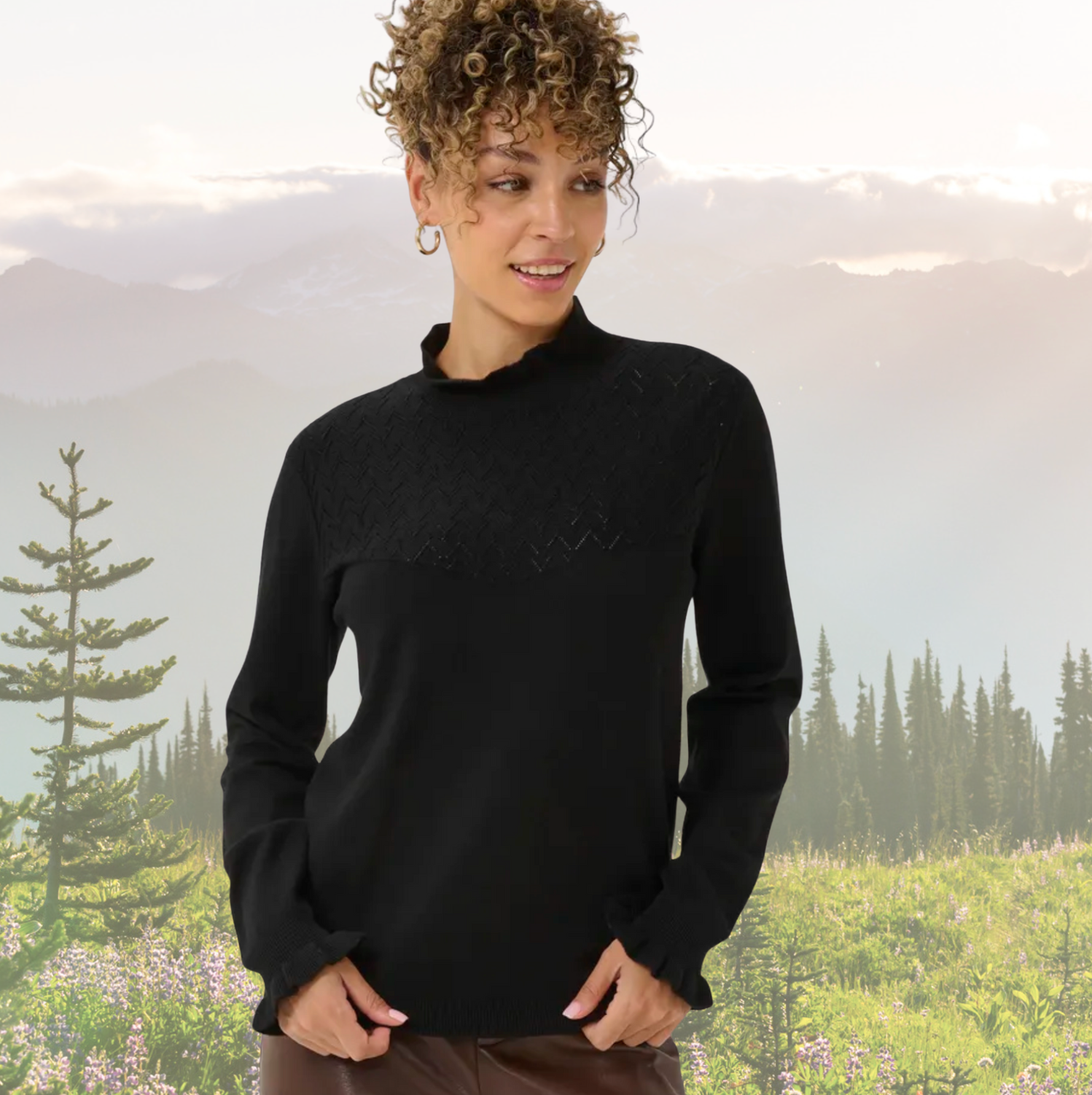 CR - Villea knit top - black