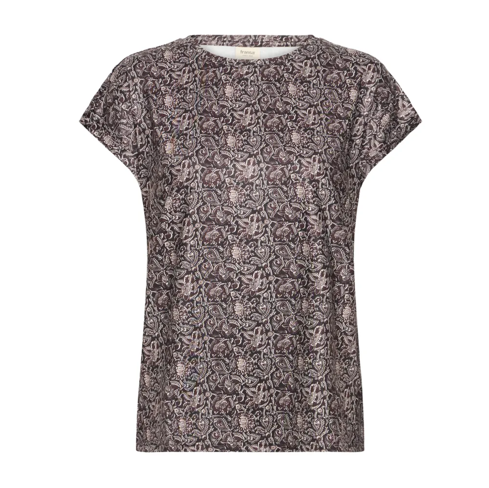 FR - Vera tee - burgundy paisley
