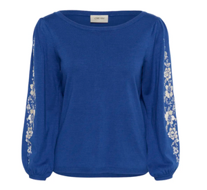 CR - Villea boatneck pullover - cobalt