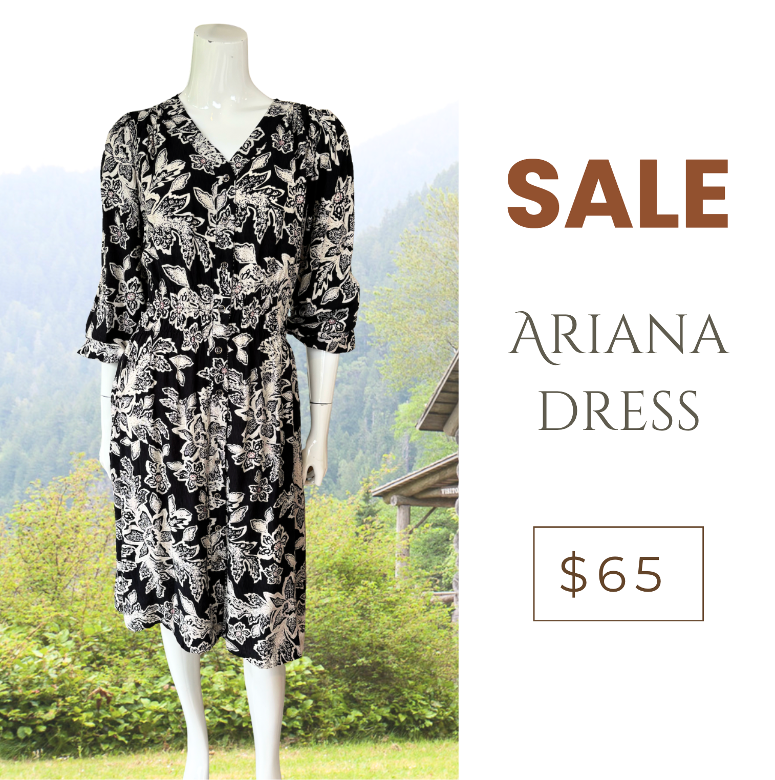 FR - Ariana dress - black floral