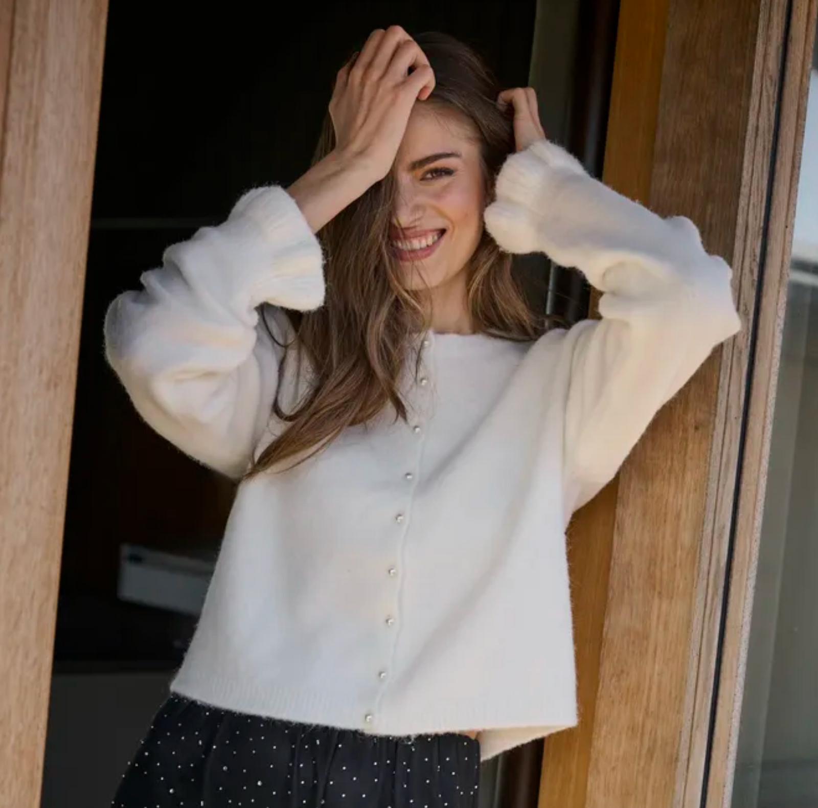 KA - Courson knit cardigan - chalk