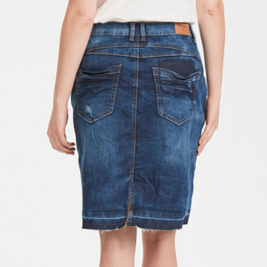 CR - Patched denim skirt