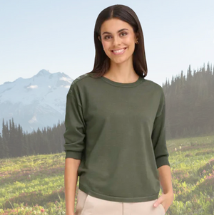 FR - Curved hem pullover - smokey olive