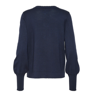 CU - Annemarie scalloped cardigan - navy