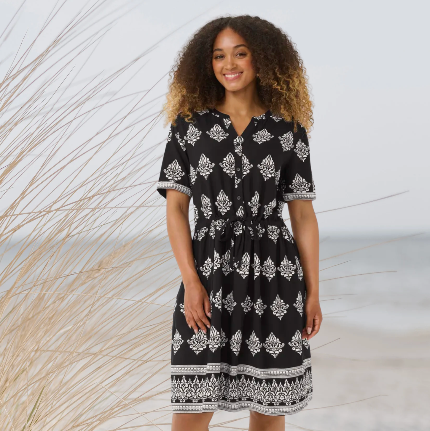 CR - Tiah dress - black paisley