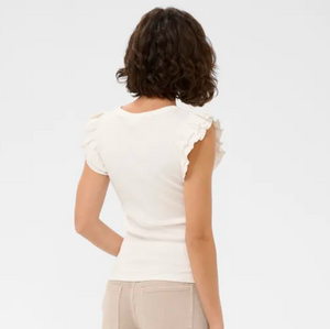 KA - Carna flounce top  - chalk