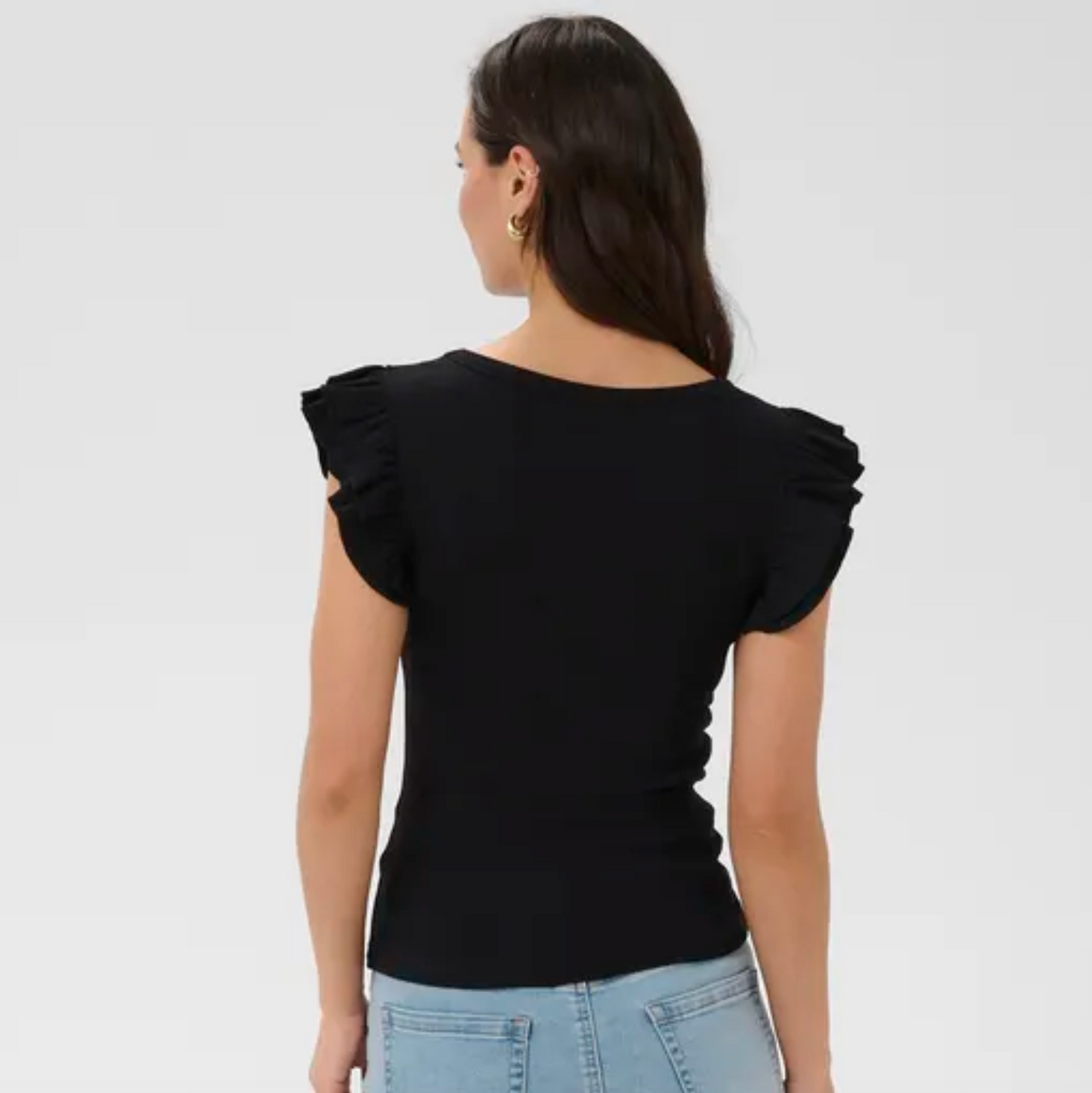 KA - Carna flounce top - black