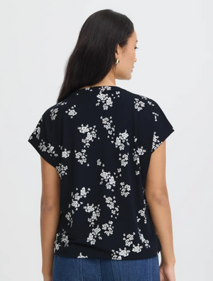 FR - Vera v-neck top - navy scatter floral