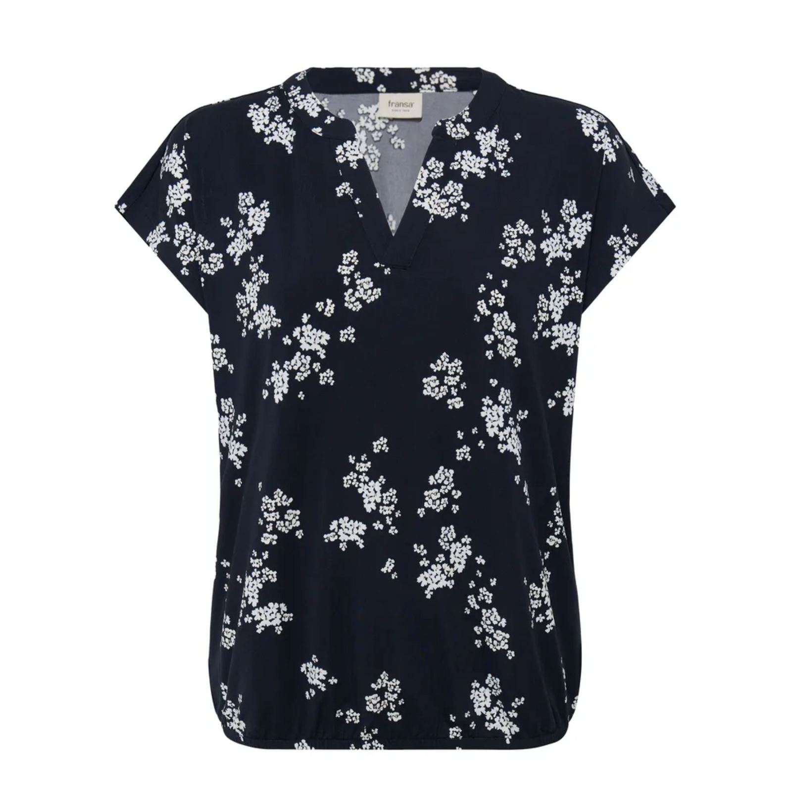 FR - Vera v-neck top - navy scatter floral
