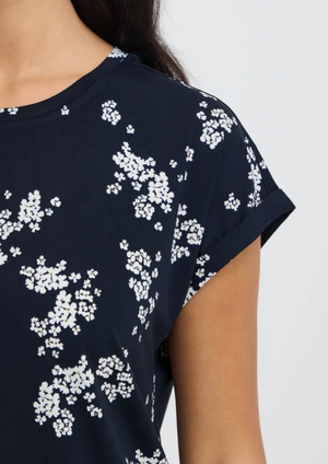 FR - Vera tee - navy scatter floral