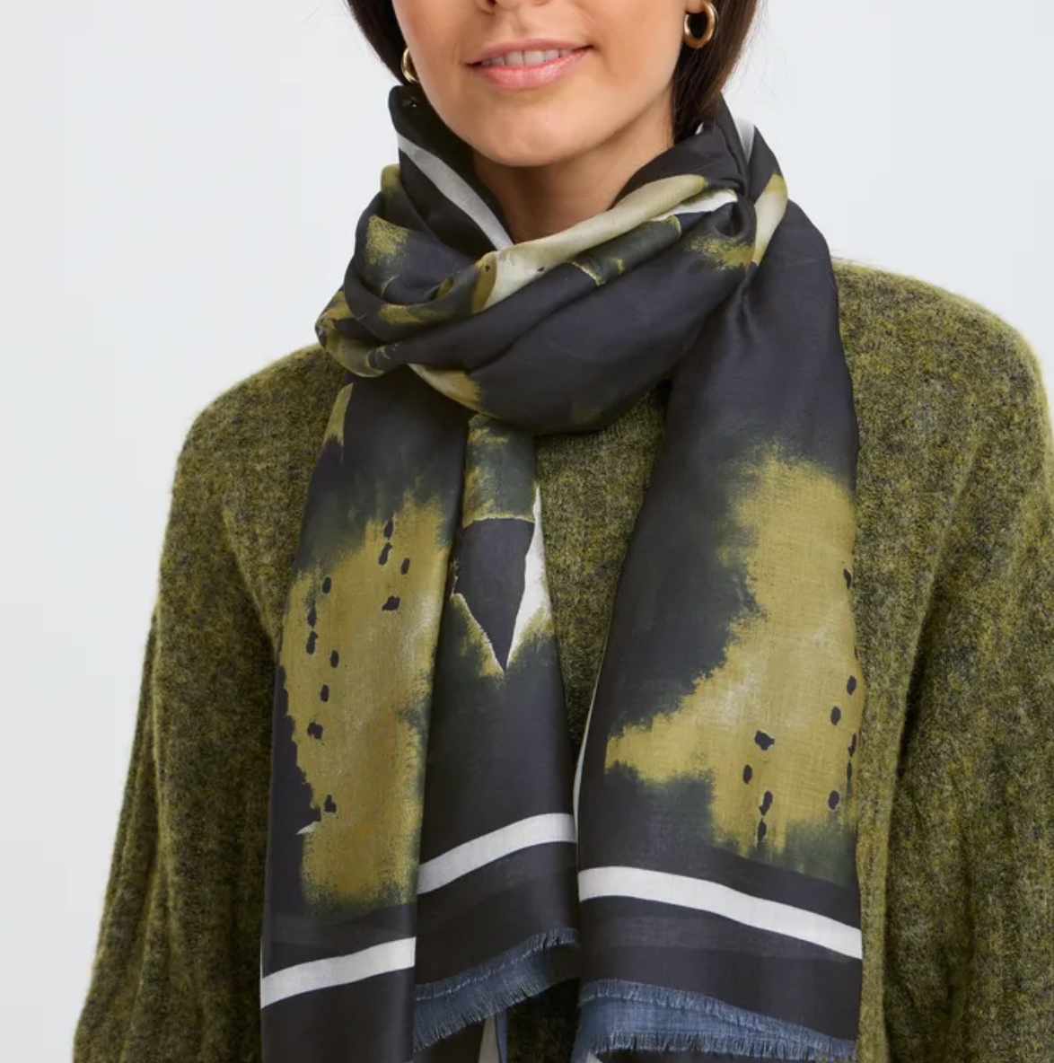 FR - Sanni scarf - navy watercolour