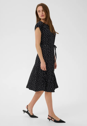 KA - Bella jersey dress - black/chalk dot