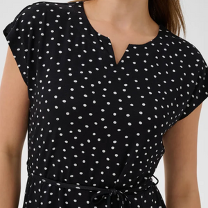 KA - Bella jersey dress - black/chalk dot