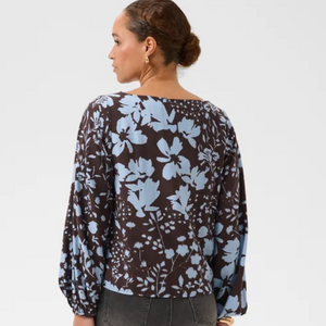 KA - Nadira blouse - coffee bean/blue