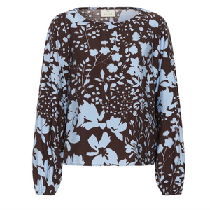 KA - Nadira blouse - coffee bean/blue