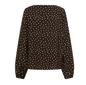 KA - Nadira blouse - coffee bean/dot