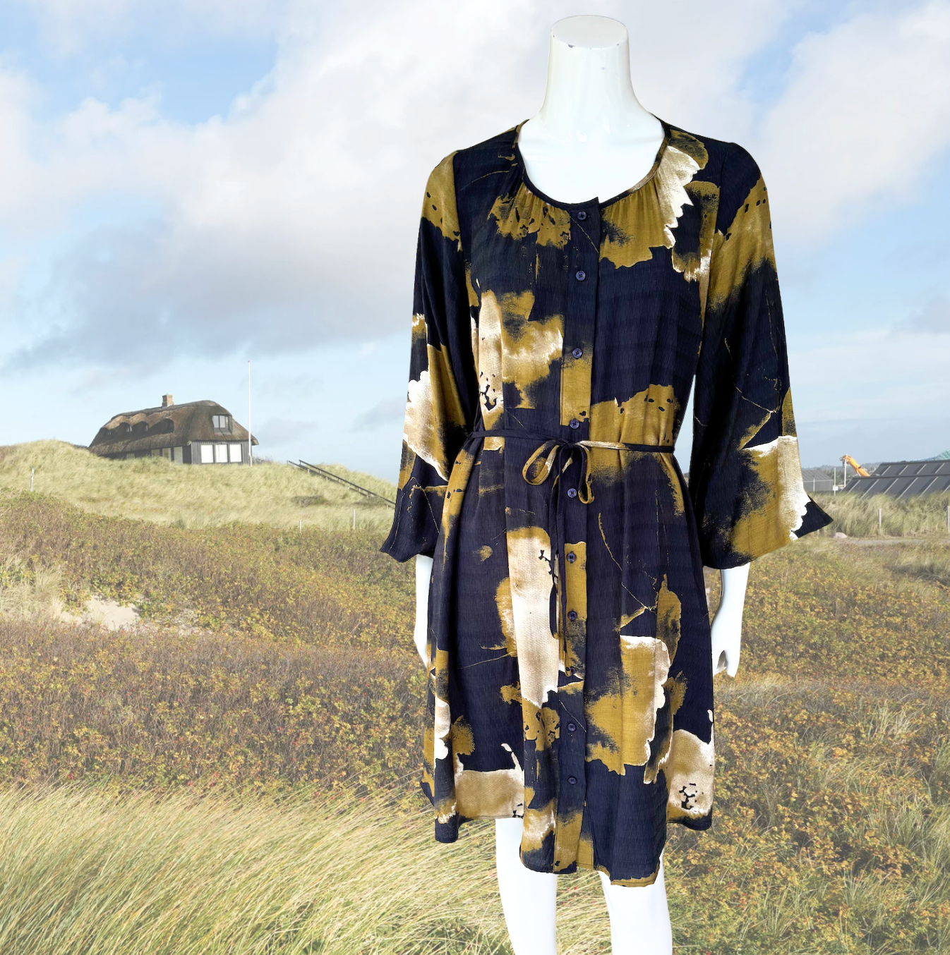 FR - Ariana dress - navy watercolour